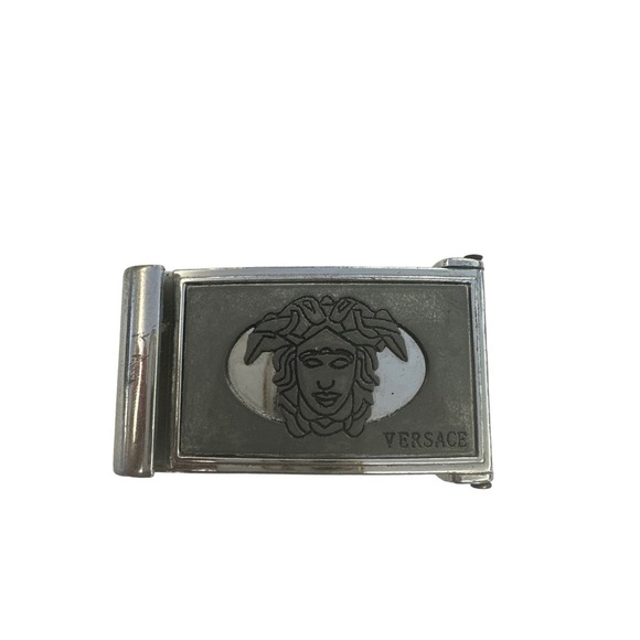 Vintage VERSACE Silver Tone Belt Buckle - Picture 1 of 4
